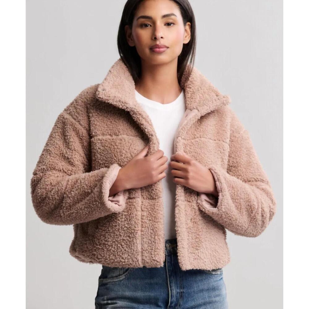 NEW BAREFOOT DREAMS brushed cozy chic puffer jacket in sand dune